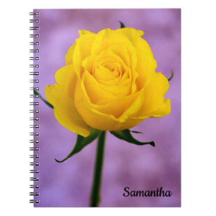 Cuaderno bloc de notas en espiral rosa amarillo único