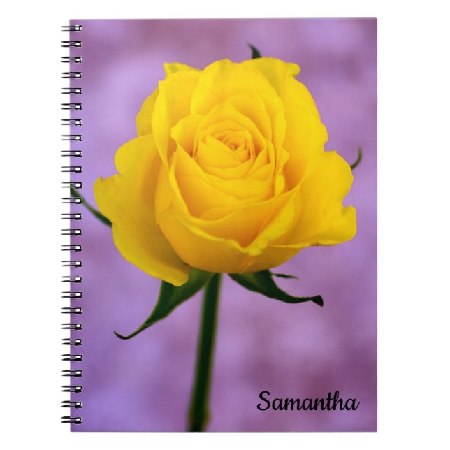 Cuaderno bloc de notas en espiral rosa amarillo único (Frente)