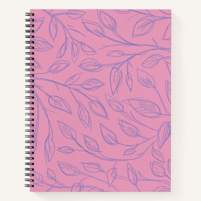 Cuaderno Bloc de notas en espiral rosa oscuro con hojas mor (Anverso)
