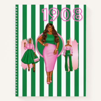 Cuaderno Bloc de notas en espiral rosa y verde