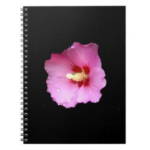 Cuaderno Bloc de notas en espiral rosada de Hibiscus
