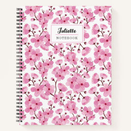 Cuaderno Bloc de notas en espiral rosada Sakura