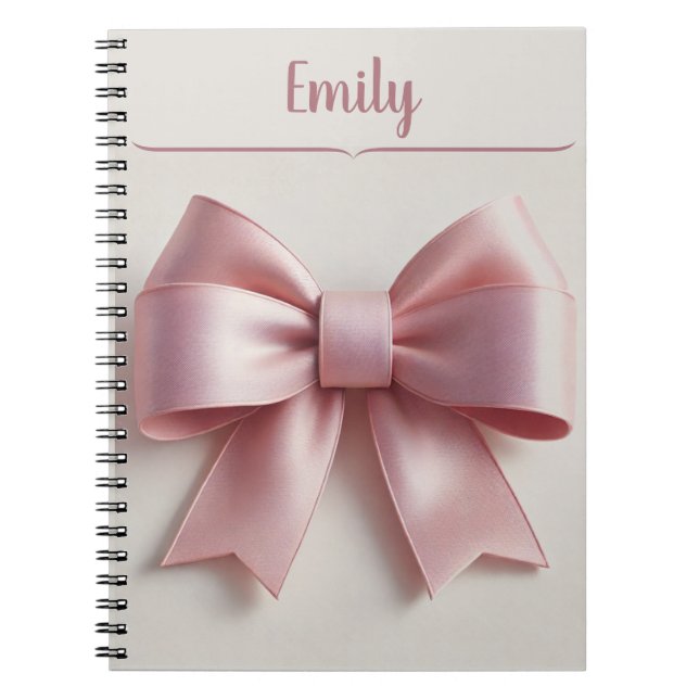 Cuaderno Bloc de notas en espiral rosado personalizado (Frente)