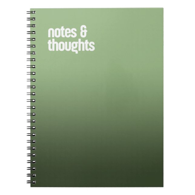 Cuaderno Bloc de notas en espiral verde - revista "Notes &  (Frente)