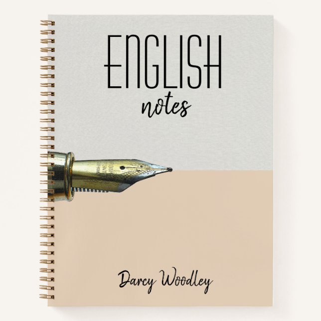 Cuaderno Bloc de notas en inglés personalizado de dos tonos (Anverso)