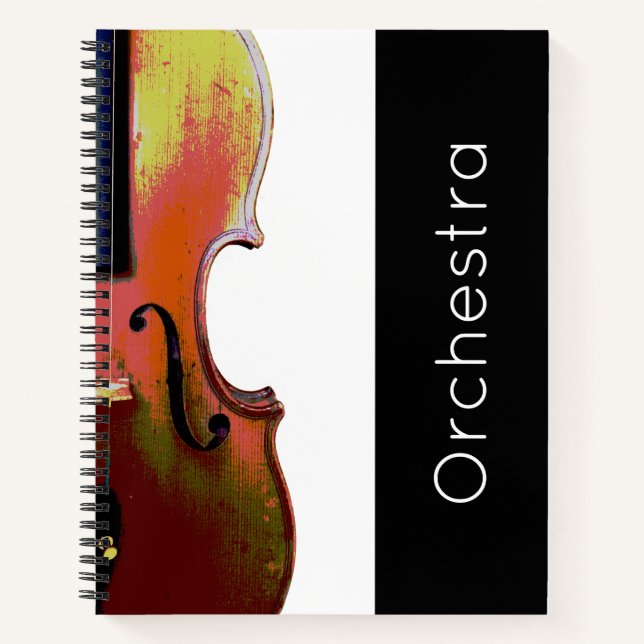 Cuaderno Bloc de notas en violín de instrumentos musicales  (Anverso)
