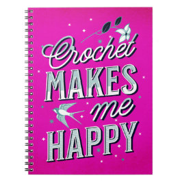 Cuaderno Bloc de notas enlazado en espiral de crochet