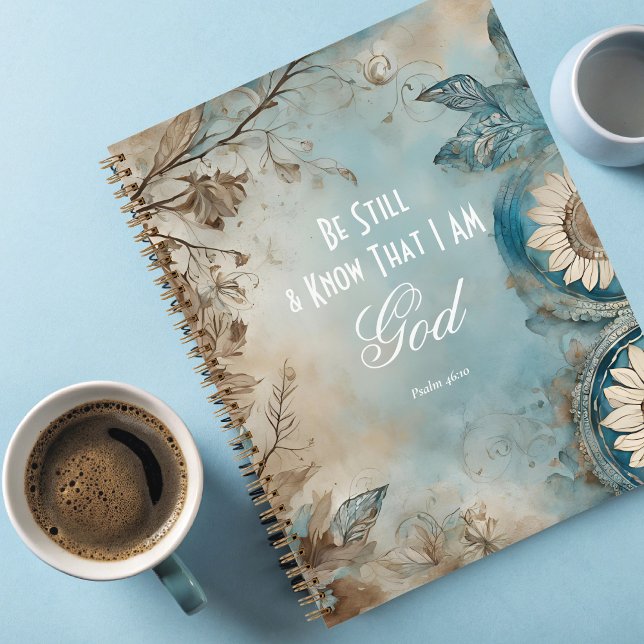 Cuaderno Bloc de notas espiral (Be Still and Know I am God.  Christian Study Notebook)