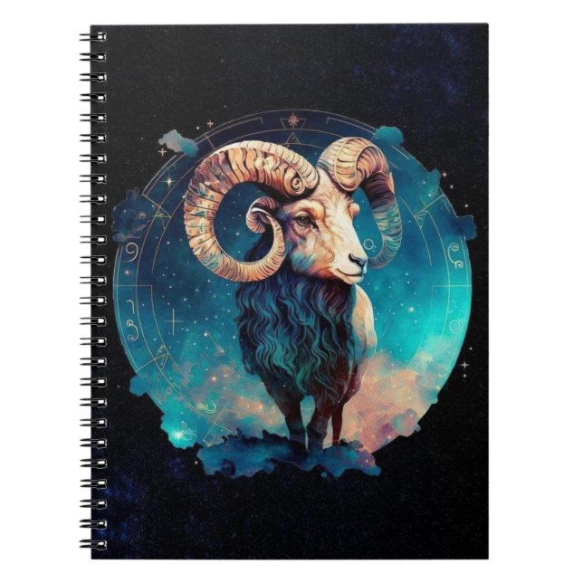 Cuaderno Bloc de notas espiral de Aries Zodiac (Frente)
