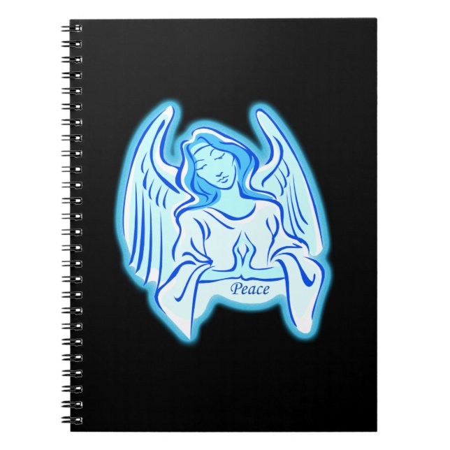 Cuaderno Bloc de notas espiral de Blue Peace Angel (Frente)