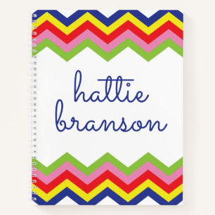 Cuaderno Bloc de notas espiral de Chevron multicolor