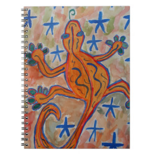 Cuaderno Bloc de notas espiral de Gecko naranja