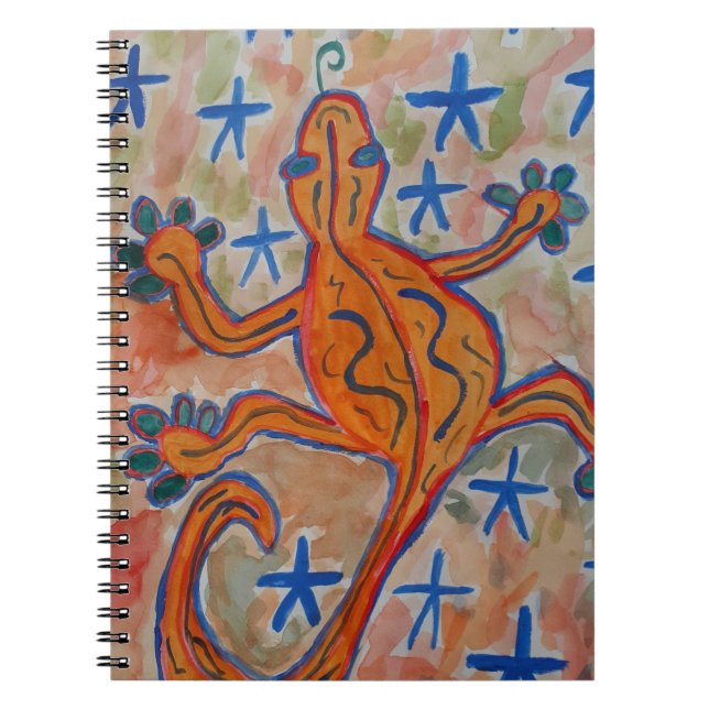 Cuaderno Bloc de notas espiral de Gecko naranja (Frente)