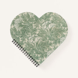 Cuaderno Bloc de notas espiral de Green Tulips William Morr