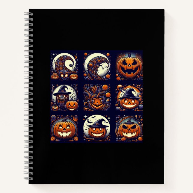 Cuaderno Bloc de notas espiral de Halloween (Anverso)