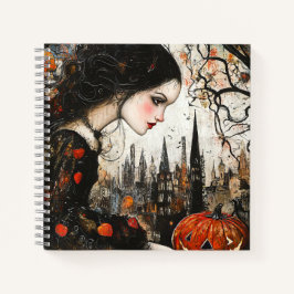 Cuaderno Bloc de notas espiral de Halloween en gótico