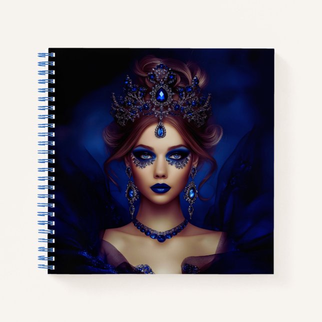 Cuaderno Bloc de notas espiral de Lady Sapphire de 8,5" x 8 (Anverso)