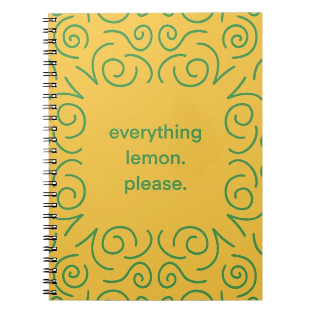 Cuaderno Bloc de notas espiral de limón todo (Frente)