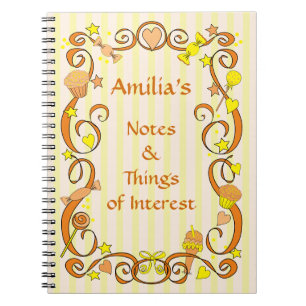Cuaderno Bloc de notas espiral de Naranja bonito