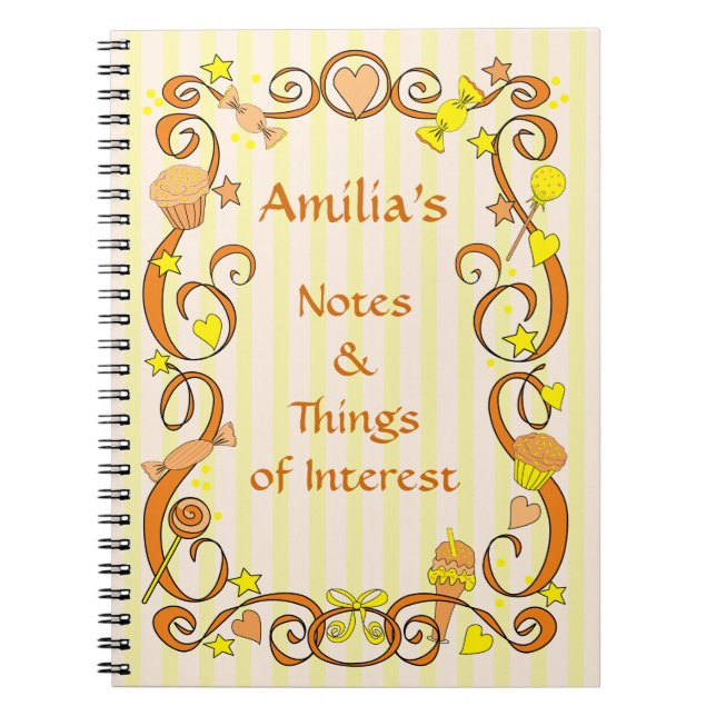 Cuaderno Bloc de notas espiral de Naranja bonito (Frente)