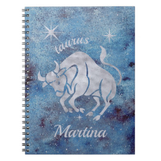 Cuaderno Bloc de notas espiral de Rótulo zodiaco de Taurus