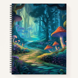 Cuaderno Bloc de notas espiral de senderos para hongos enca