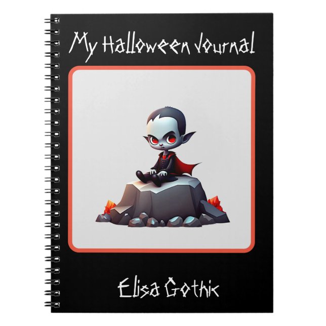 Cuaderno Bloc de notas espiral de vampiros de Halloween Gru (Frente)