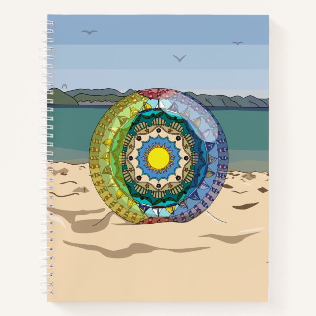 Cuaderno Bloc de notas espiral de verano con sol (Anverso)