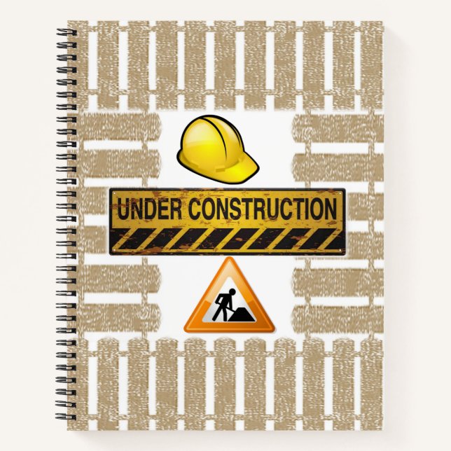 Cuaderno Bloc de notas espiral en construcción (Anverso)