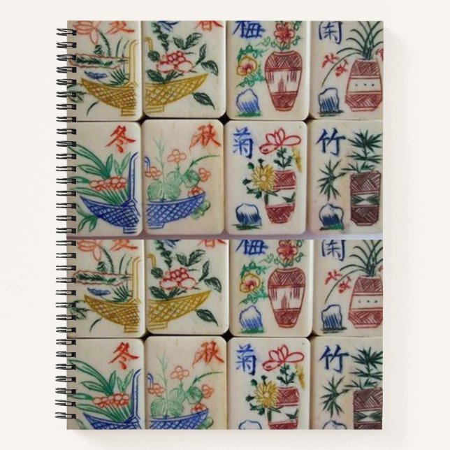 Cuaderno Bloc de notas espiral Mahjong (Anverso)