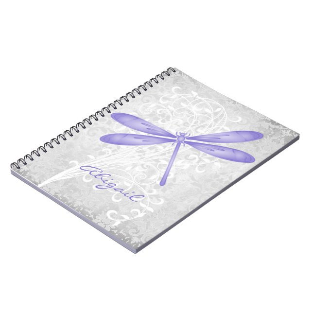 Cuaderno Bloc de notas espiral personalizado de la libélula (Lado Izquierdo)