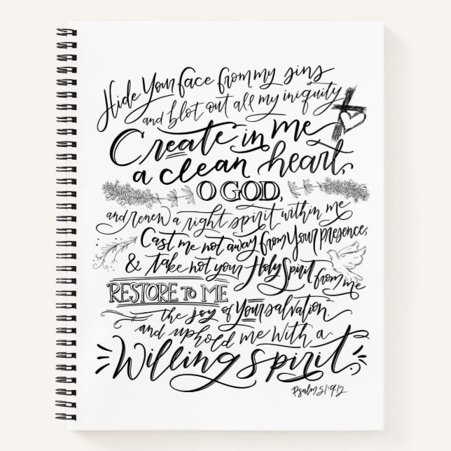 Cuaderno Bloc de notas espiral Psalm 51 (Anverso)