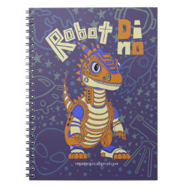 Cuaderno Bloc de notas espiral Robot Dino