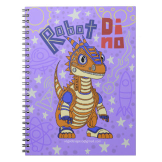 Cuaderno Bloc de notas espiral Robot Dino