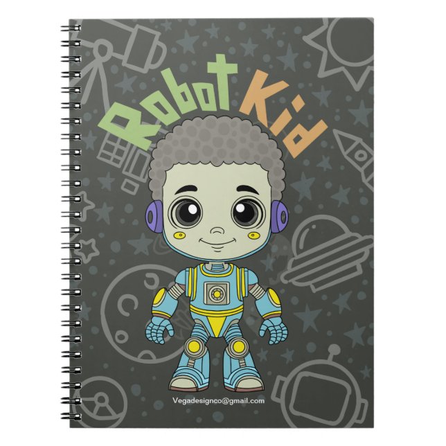 Cuaderno Bloc de notas espiral Robot kid (Frente)