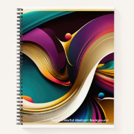 Cuaderno Bloc De Notas Espirales Abstractas Coloridas De Sw