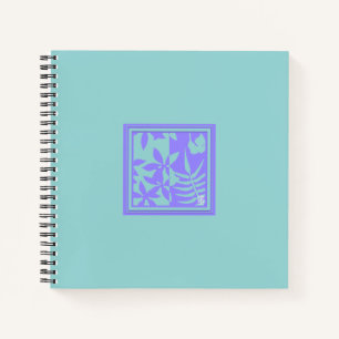 Cuaderno Bloc de notas espirales cuadradas de motivos de ho