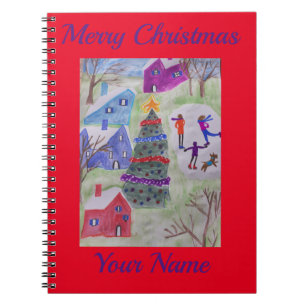 Cuaderno Bloc de notas espirales de aldea para navidades