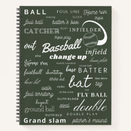 Cuaderno Bloc de notas espirales de bala de béisbol