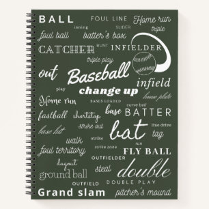 Cuaderno Bloc de notas espirales de bala de béisbol