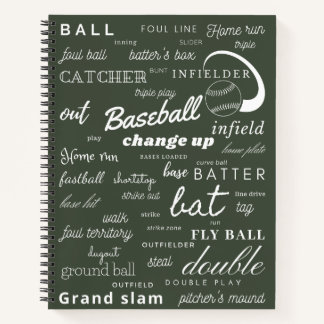 Cuaderno Bloc de notas espirales de bala de béisbol
