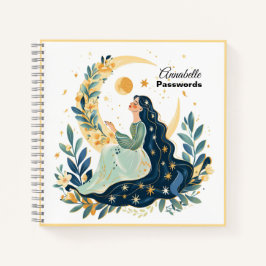 Cuaderno Bloc de notas espirales de Boho Moon Maiden