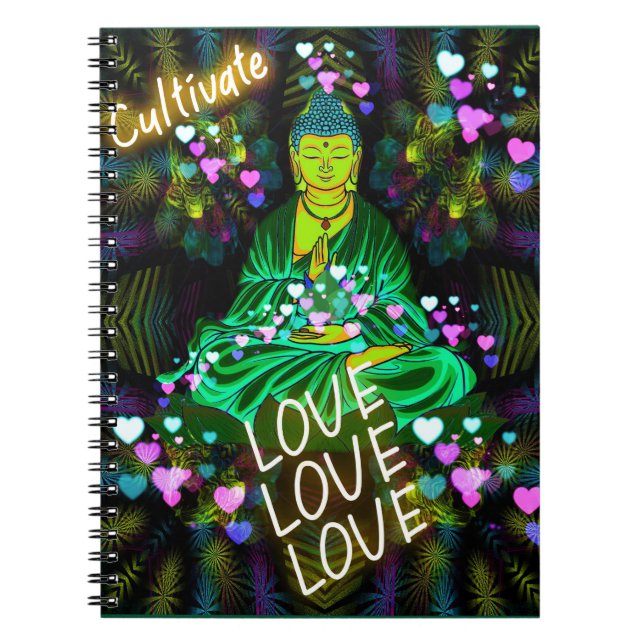 Cuaderno Bloc de notas espirales de Buda de amor cultivado (Frente)
