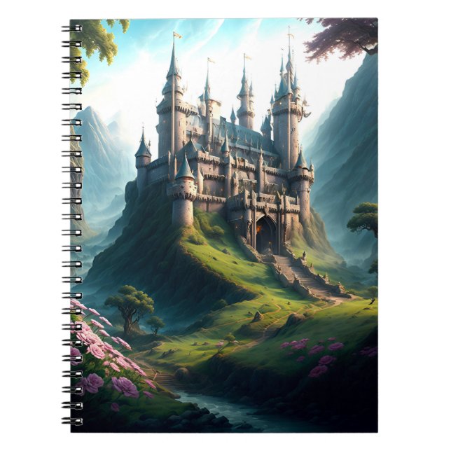 Cuaderno Bloc de notas espirales de castillo de pradera de  (Frente)