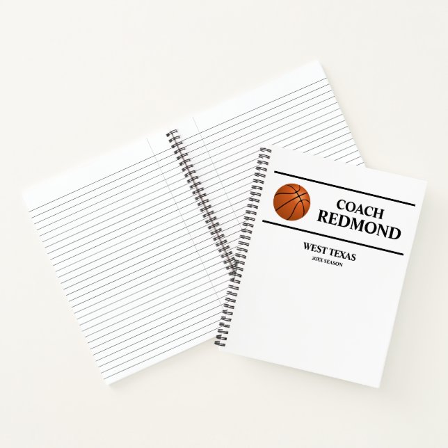 Cuaderno Bloc de notas espirales de entrenador de baloncest (Interior)