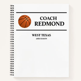 Cuaderno Bloc de notas espirales de entrenador de baloncest