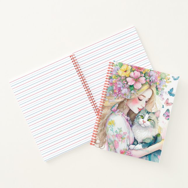 Cuaderno Bloc de notas espirales de la viñeta de primavera (Interior)