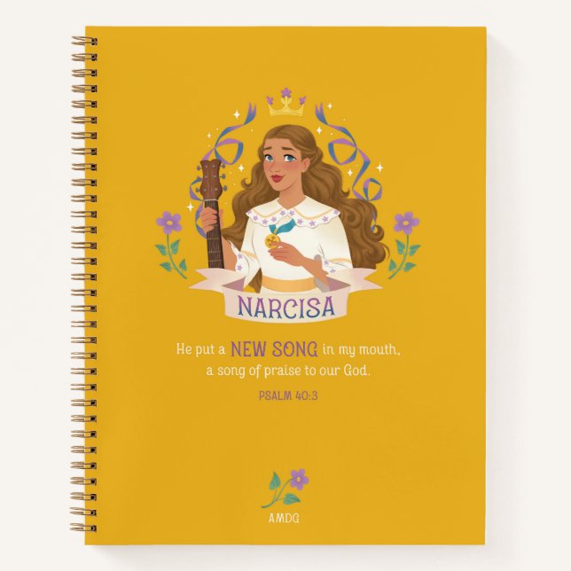 Cuaderno Bloc de notas espirales de Saint Narcisa de Jesús (Anverso)