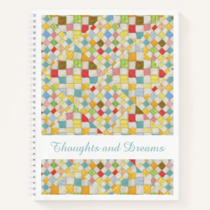 Cuaderno Bloc de notas espirales QUILT MOSAIC 8.5x11 + text