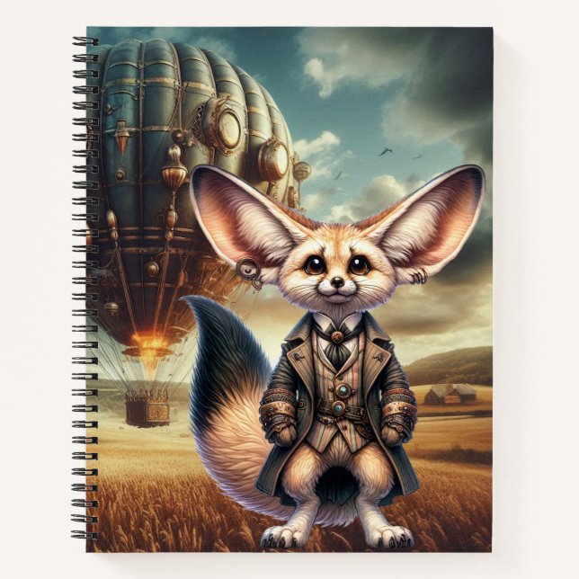 Cuaderno Bloc de notas espirales Steampunk Fennec Fox (Anverso)